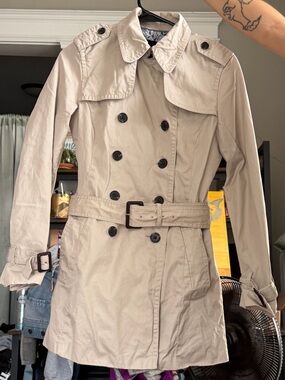 Banana Republic Beige Double Breasted Trench Coat Jacket Size Small